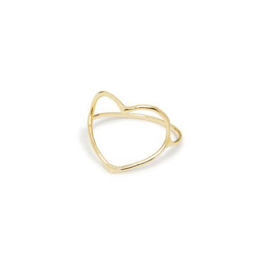 anello minimal, anello di moda, anello a cuore contorno, filo cuore