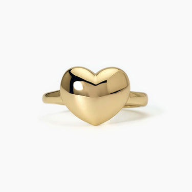 Anello chevalier con cuore in argento dorato DON'T SAY LOVE