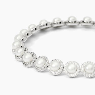 Bracciale tennis in argento con perle e zirconi MILANESIENNE