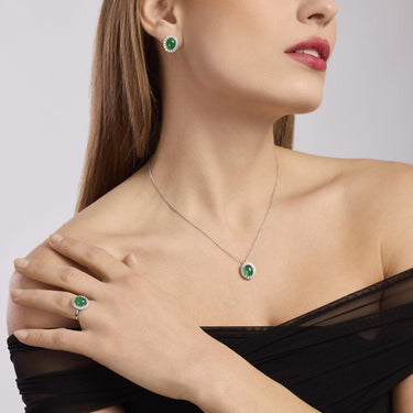 Anello in argento con agata verde GINEVRA