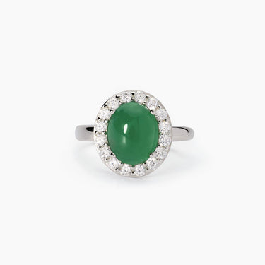 Anello in argento con agata verde GINEVRA