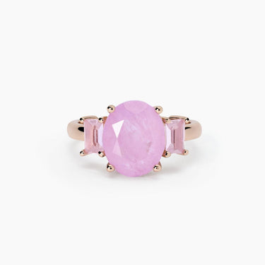 Anello con fusion stone rosa ovale SANTORINI