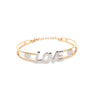 Braccialetto con scritta amore, love, bracciale rigido in oro con lettere 