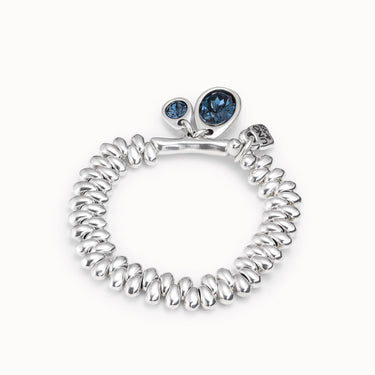 Bracciale placcato argento Sterling e cristallo blu