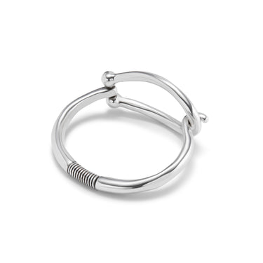 Bracciale rigido placcato argento Sterling maglia grande e molla interna