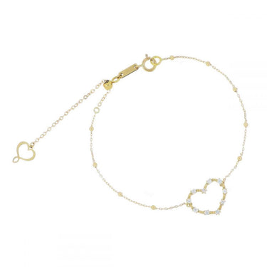 BRACCIALE ORO GIALLO 18KT E CUORE PICCOLO CON DIAMANTI