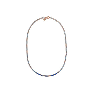 Collana tennis Altissima con Cubic Zirconia Blu