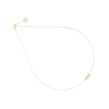 GIROCOLLO 18KT PERIDOTO VERDE E TOPAZIO AZZURRO