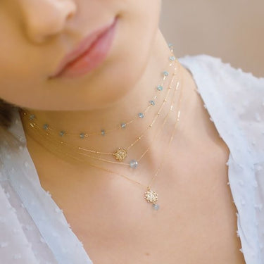 Collana Girocollo 18kt Apatite