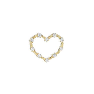 ORECCHINO ORO GIALLO 18KT CUORE PICCOLO CON DIAMANTI