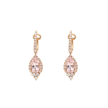 Orecchini Oro Diamanti e Morganite